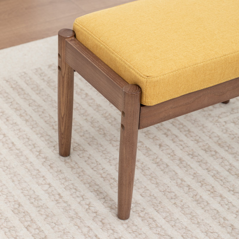 Juntier Upholstered Ottoman, Yellow