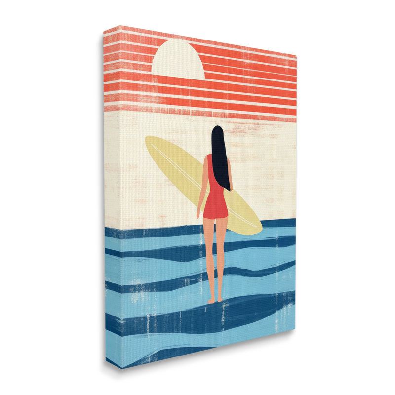 «Rustic Surfer Girl Abstraction», art mural par Lazar Studio, H 40 po x l 30 po x P 1,5 po