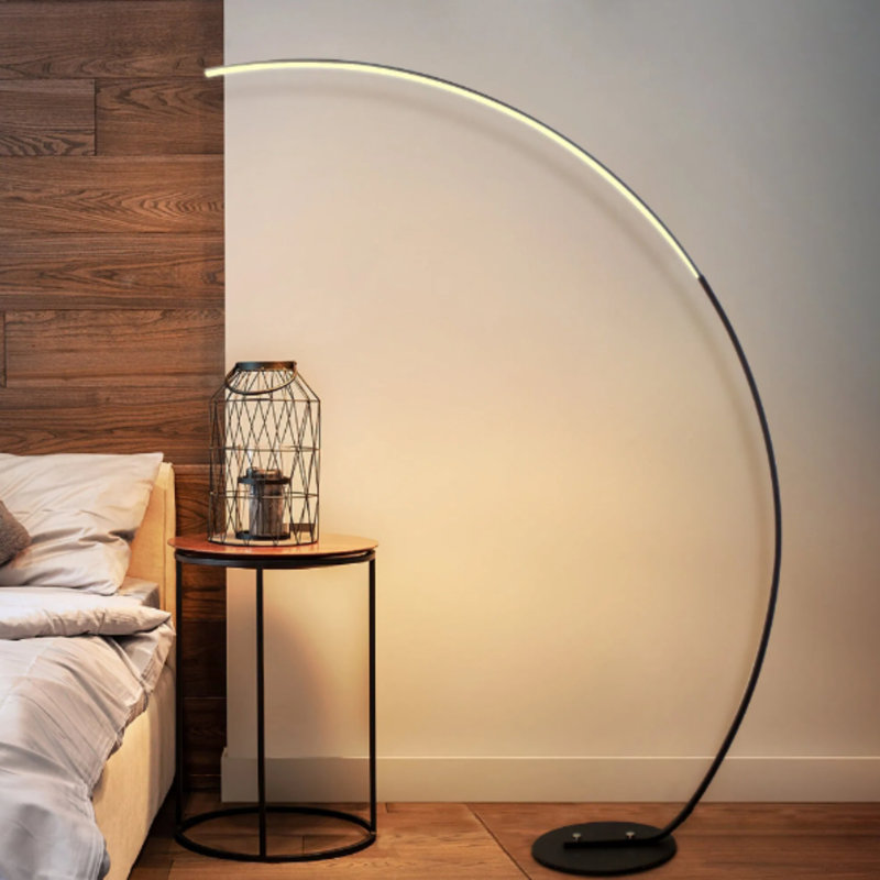 RGBW Modern Curve Floor Lamp, Black