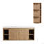Meuble-lavabo mural 48 po avec double lavabo et support de rangement, portes à fermeture en douceur