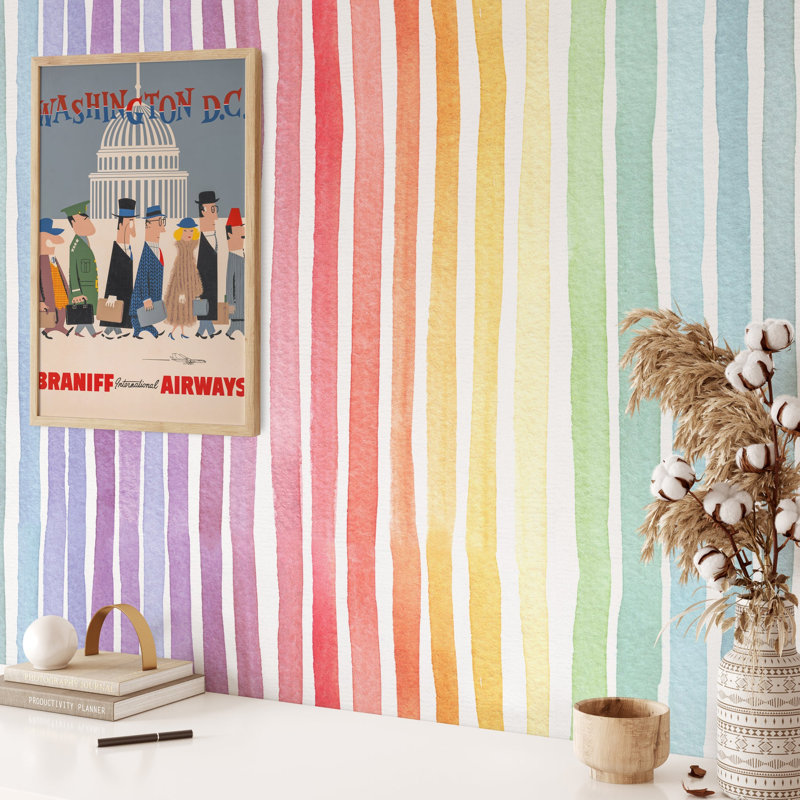 Rainbow Striped Wallpaper