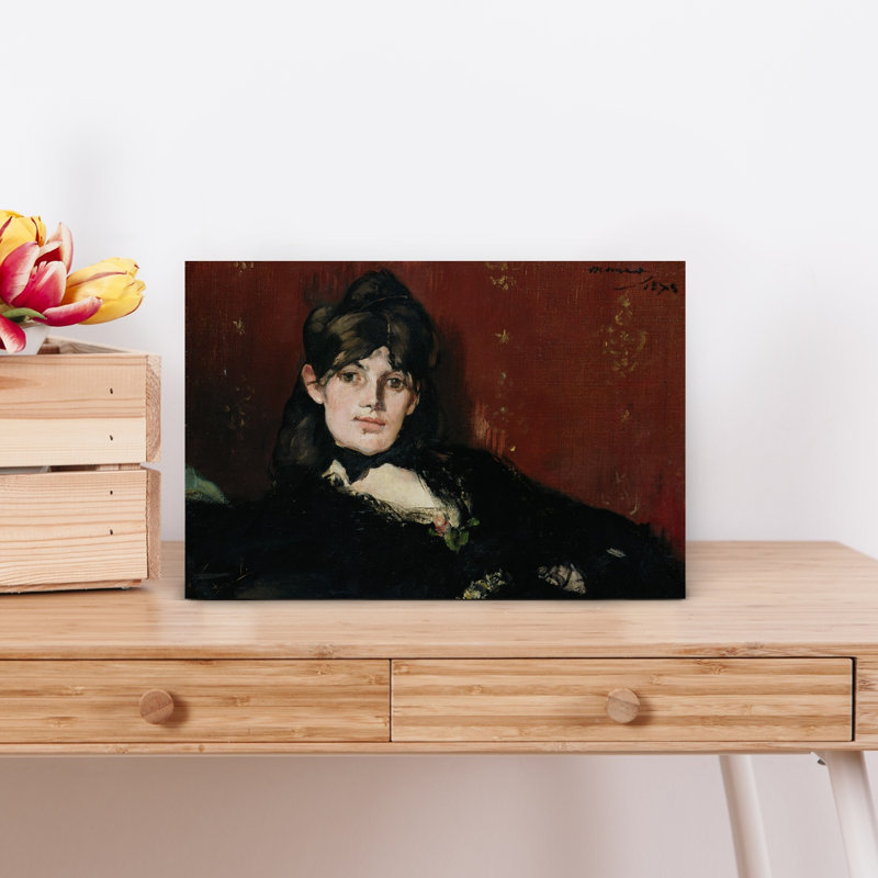 Berthe Morisot Reclining, 1873 Abstract Contemporary Wall Art Print by Edouard Manet - 1 Piece Wrapped Canvas Wall Art
