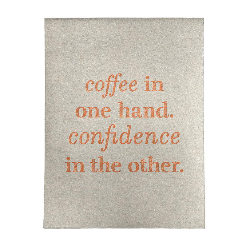Tapis en poly-chenille à café manuscrit & quote, Rectangle 8 pi x 10 pi