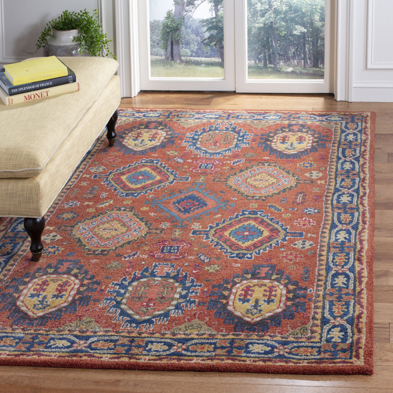 Tapis oriental en laine touffeté à la main Donnald, Rectangle 9 pi x 12 pi