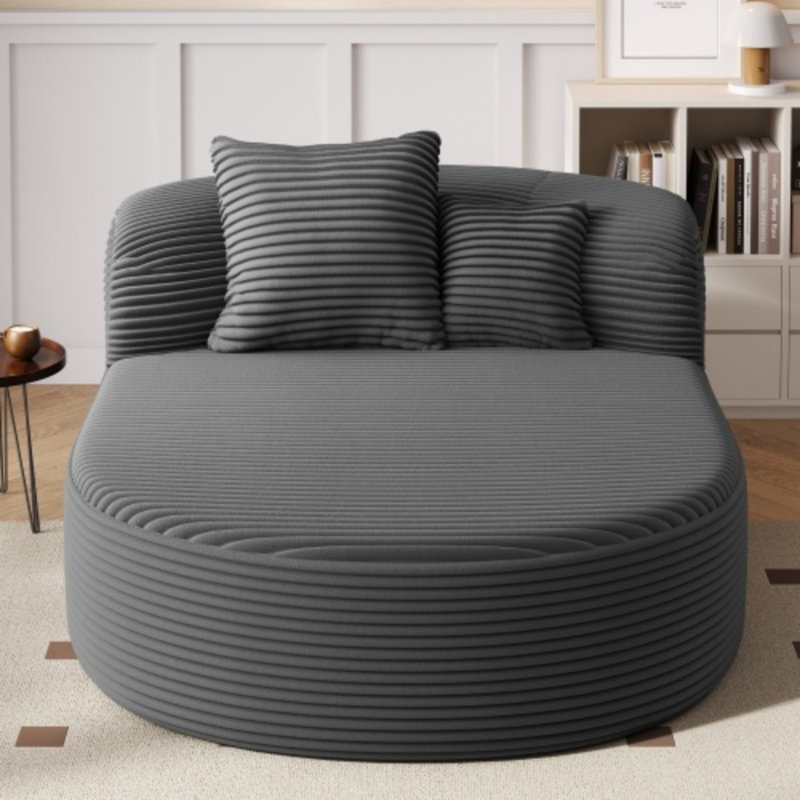 Canapé-lit moderne convertible avec 2 coussins de 51,6 po Boneless, Gris