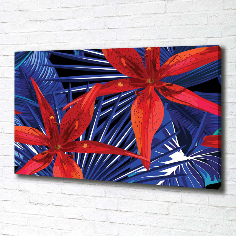 Tropical Flowers - Wrapped Canvas Print