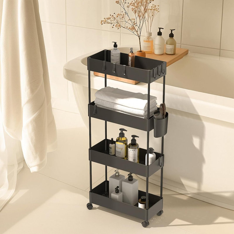 Slim Storage Cart With Wheels, Bathroom Cart Organizer...