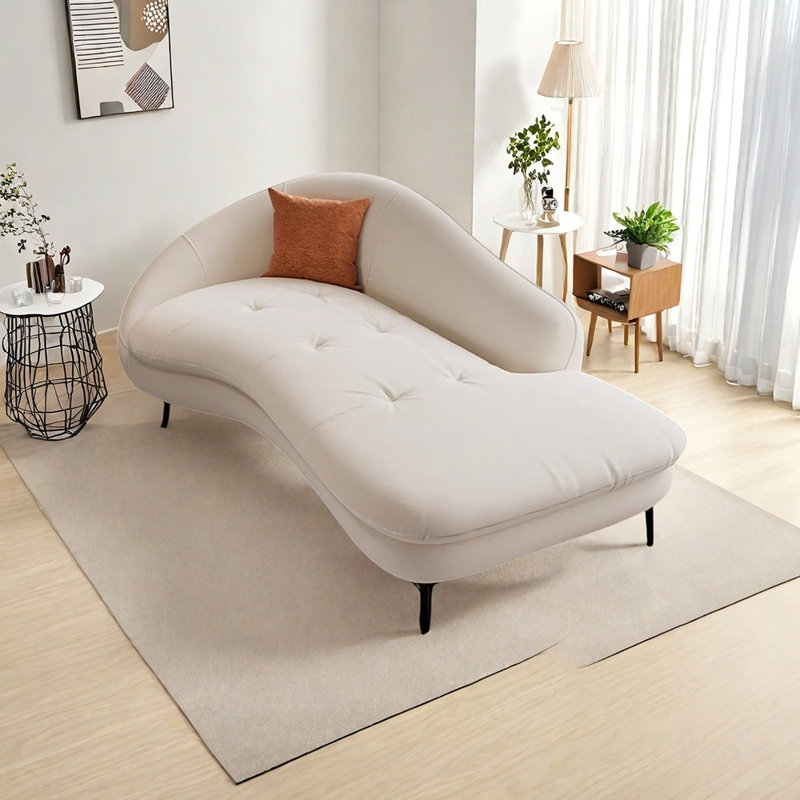 Éponge ergonomique et fauteuil inclinable en bois massif, Face à la gauche, Chenille blanche