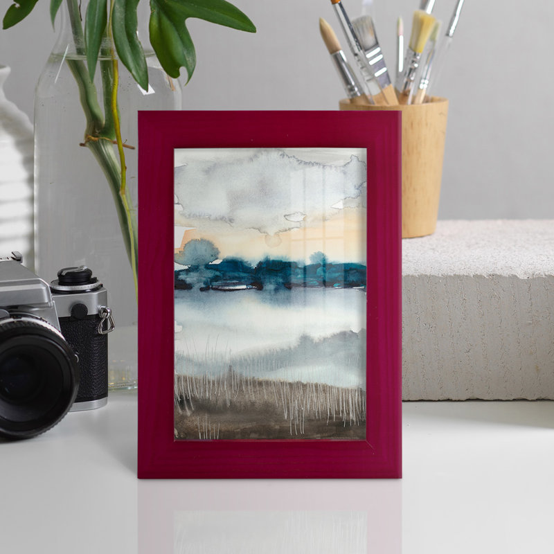 Coucher de soleil sur le lac I, Rouge, H 6 po x l 4 po x P 1 po
