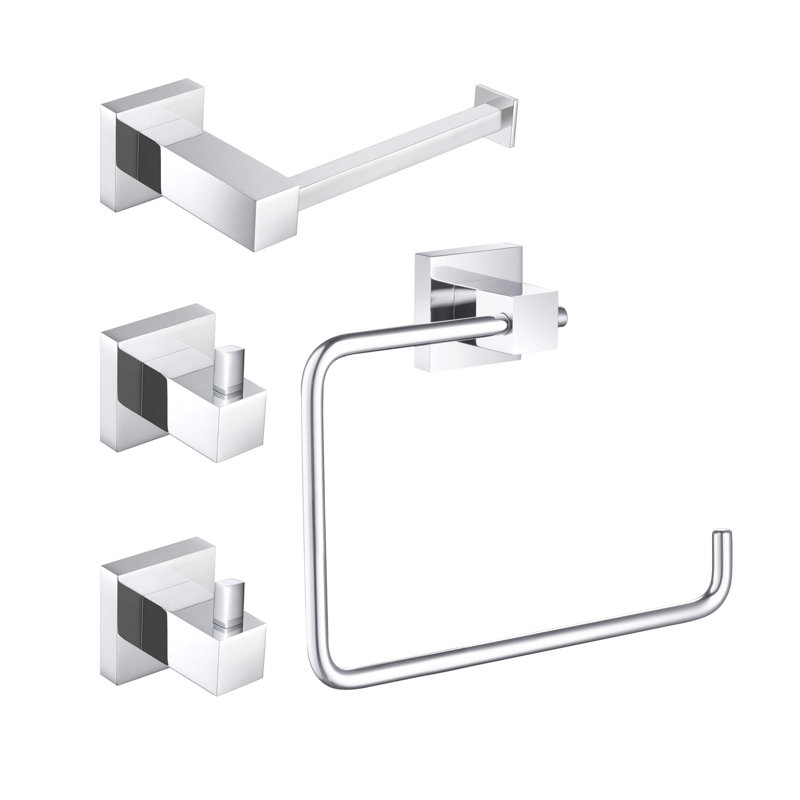 4 - Piece Bathroom Hardware Set, Chrome