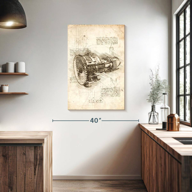 Laelle Jet Engine Sepia, 39" H x 26" W