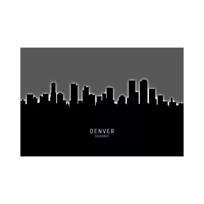 Denver Colorado Skyline by Michael Tompsett - Wrapped Canvas Print, 20.32 cm H x 30.48 cm W