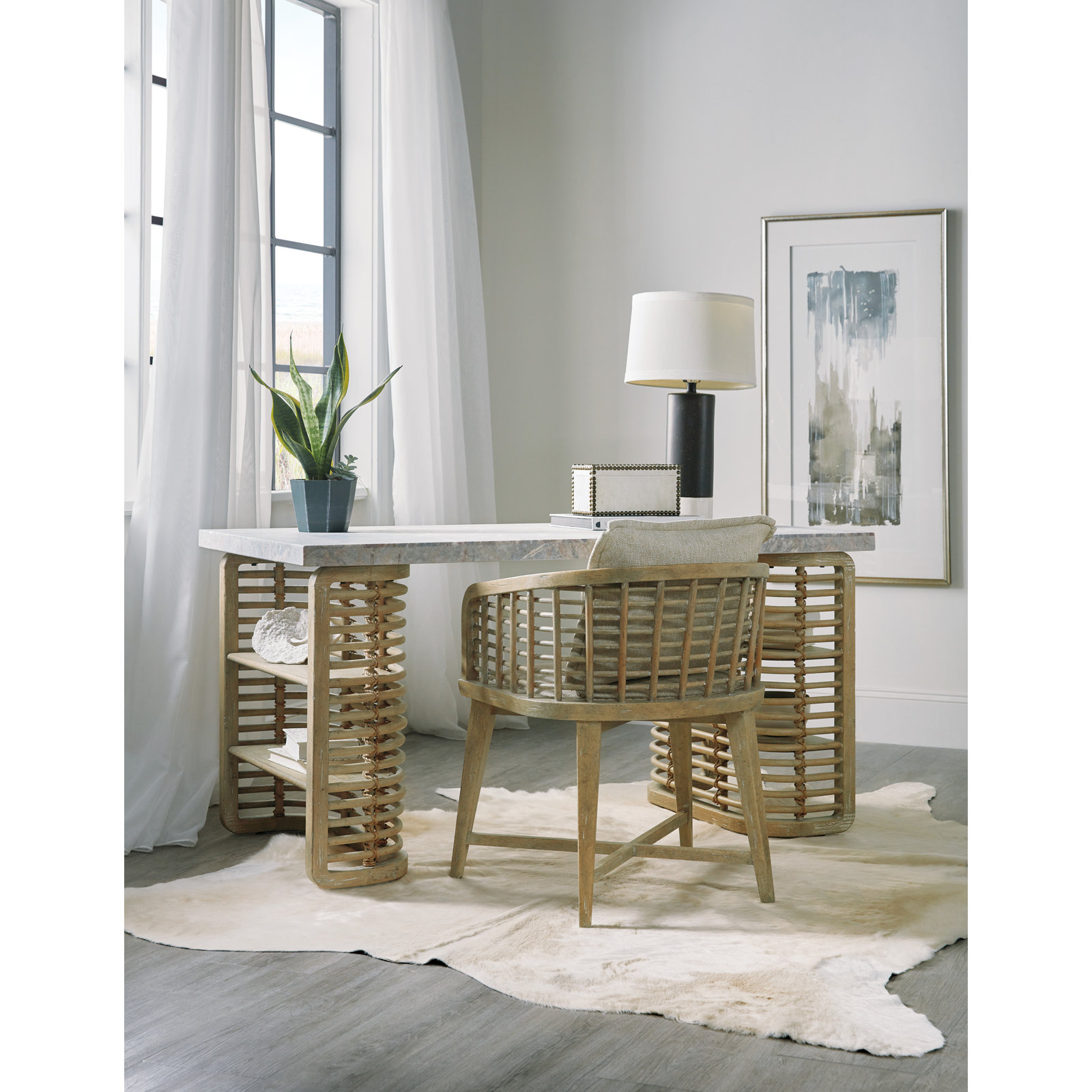Surfrider Writing Desk, Natural/ Gray