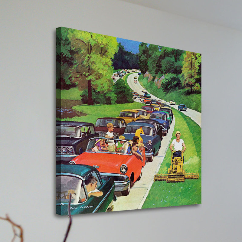 The Lawn Mower - Wrapped Canvas Print, 46cm H x 46cm W