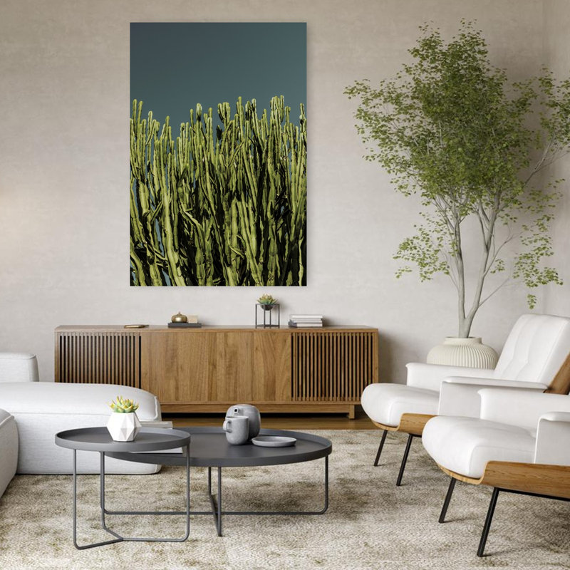 Art contemporain contemporain, cactus abstrait, art tropical, H 48 po x l 32 po