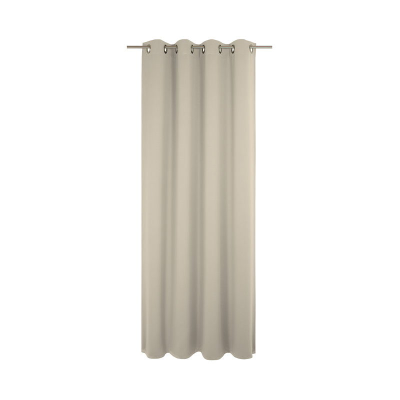 Yvette Eyelet Opaque Single Curtain, 145cm Width x 245cm Drop, Beige