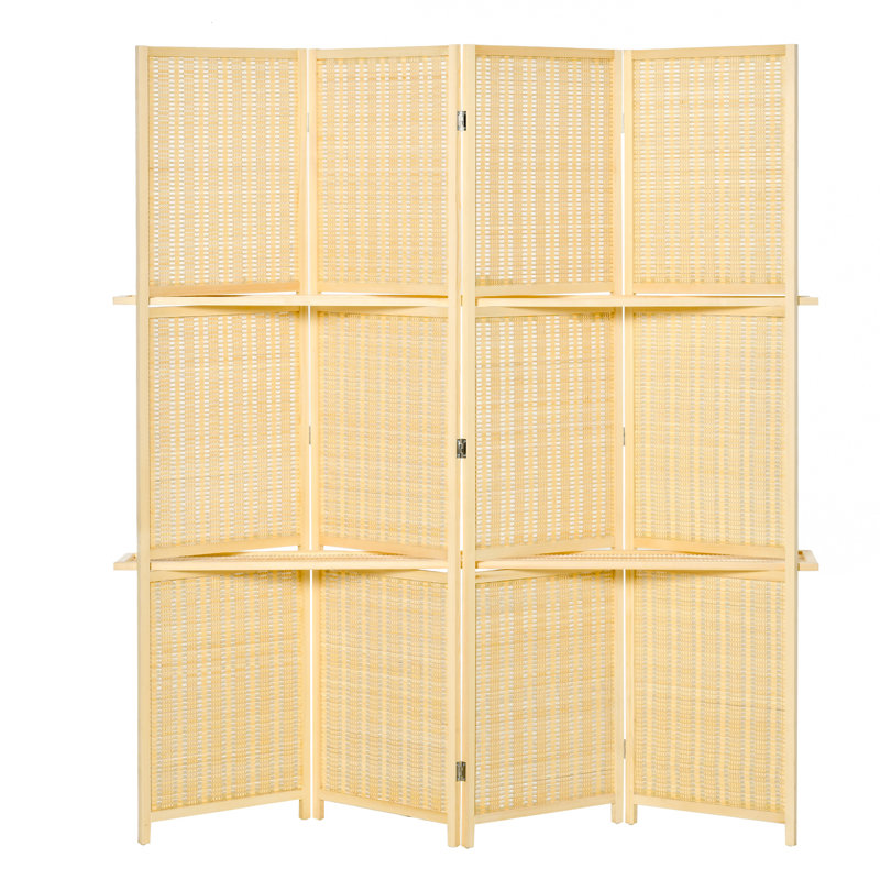 Cloison pliante 4 panneaux, Naturel, H 70,75 po x l 70,75 po x P 0,75 po