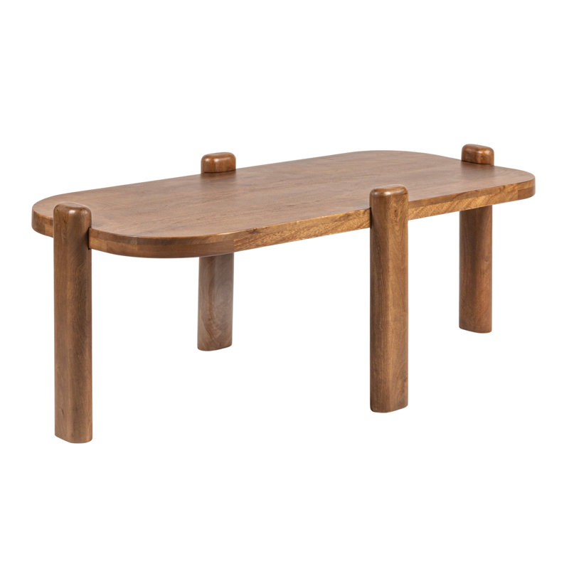 Table basse en bois de manguier en forme de pilule