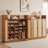 7-Tier Bamboo Shoe Cabinet, 30 Pairs Sneakers Shoe Rack Organizer with Folding Door and Wide Countertop