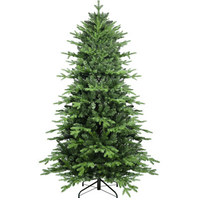 6.5ft +pe Christmas Tree With 2146 Tips - Lifelike Appearance, Fast Assembly Hinged Branches, Strong Metal Support Natural Easy Setup Structure, Stand