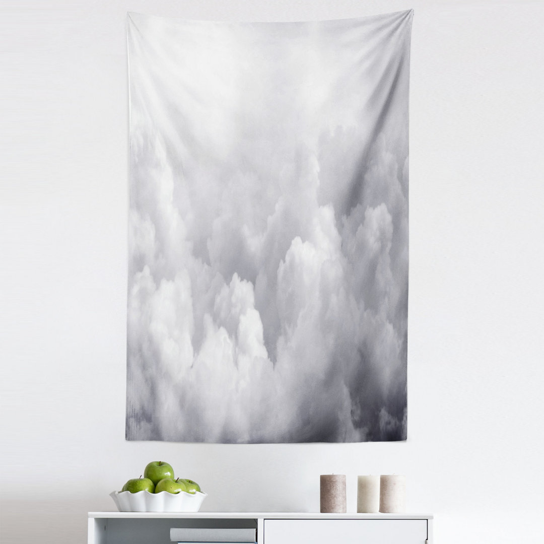 Dark Ominous Clouds in Gothic Style Digital Art Print Dramatic Moody Sky Stormy Weather Tapestry
