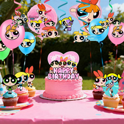 35 Pcs The Powerpuff Girls Birthday Party Supplies, The Powerpuff Girls Party Decorations Set