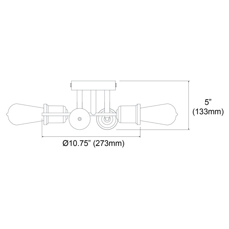 Luminaire semi-encastré spoutnik linéaire et moderne à 4 lumières de 18 po Nebraska, Peint
