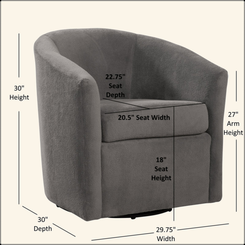 Fauteuil d'appoint pivotant Barrel, Brun