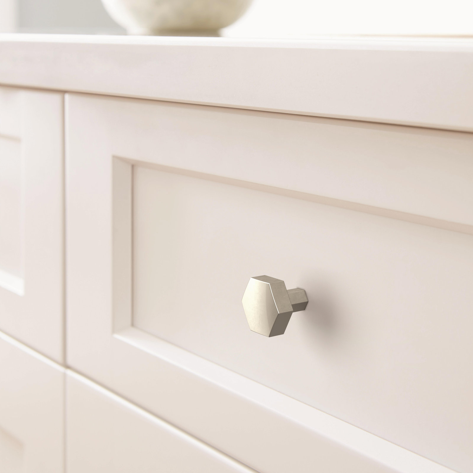 Caliber Geometric Cabinet Knob, Satin Nickel