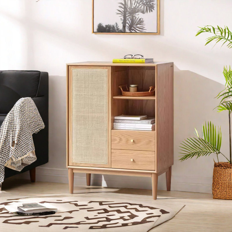 Armoire d'appoint simple et élégante en bois massif
