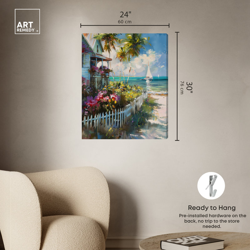 Maison de plage locale, Toile tendue, H 30 po x l 24 po