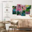 Ensemble de 4 pivoines abstraites sur toile-92828286