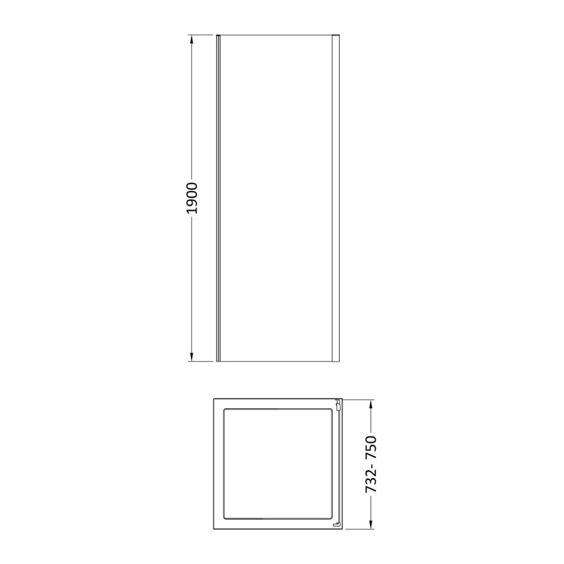 Bayswater 760mm Brushed Pewter Semi-Frameless Side Panel