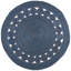 Diehl Round Hand-Woven Flatweave Jute Navy Area Rug-572036742
