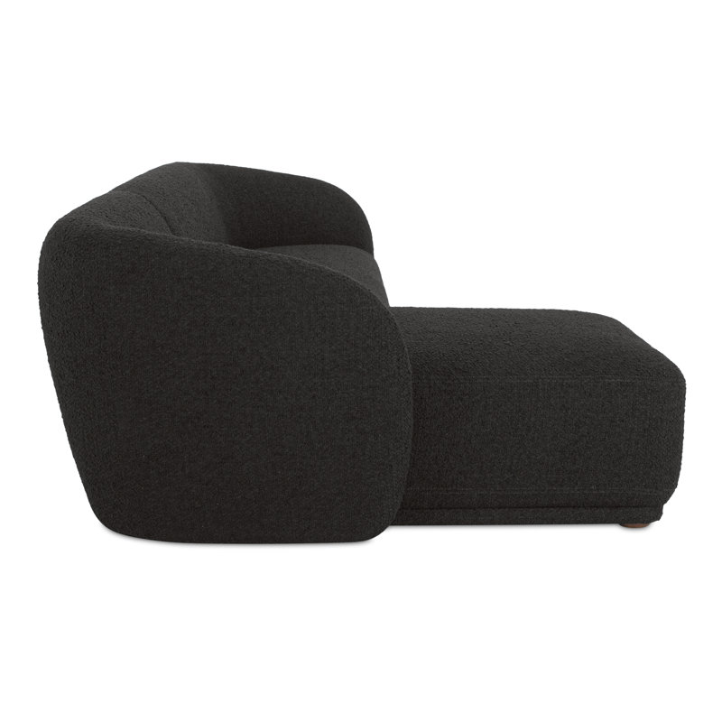 Penelope 2 - Piece 112" Chaise Sectional, Noir Bouclé, Left Hand Facing