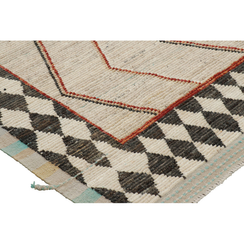 Moroccan Wool Area Rug, Rectangle 10' x 14'
