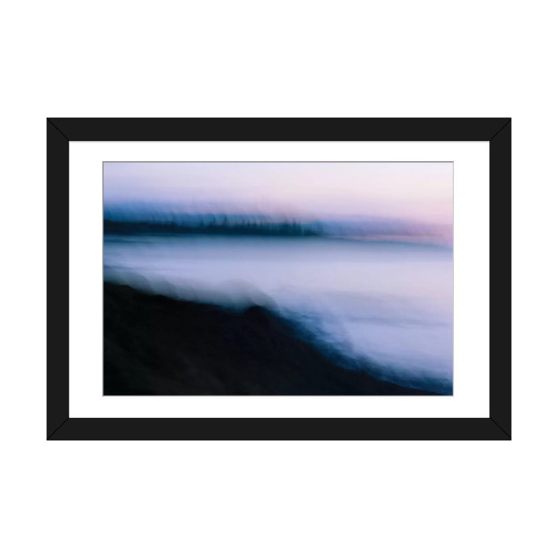 «By the Sea», impression sur toile, H 16 po x l 24 po x P 1 po, Papier beaux-arts encadré noir, Blanc