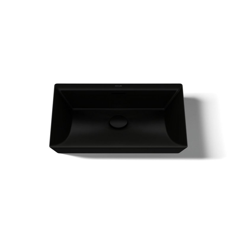 Brazn Rectangle Vessel Bathroom Sink, Honed Black, Honed Black
