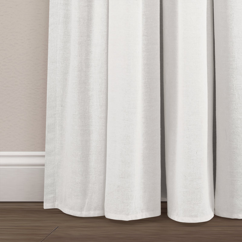 Rideau simple occultant et isolant en lin avec mélange de coton et passe-tringle, gris