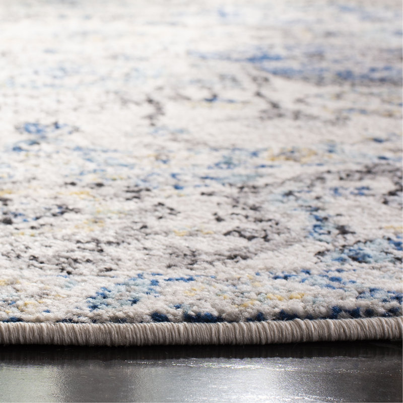 Christa Oriental Gray/Ivory Area Rug, Square 5'3"