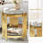 19.69" Round End Table, Two-Tier Tempered Glass And Irregular Cylindrical Stainless Steel Frame-884746590-884746595