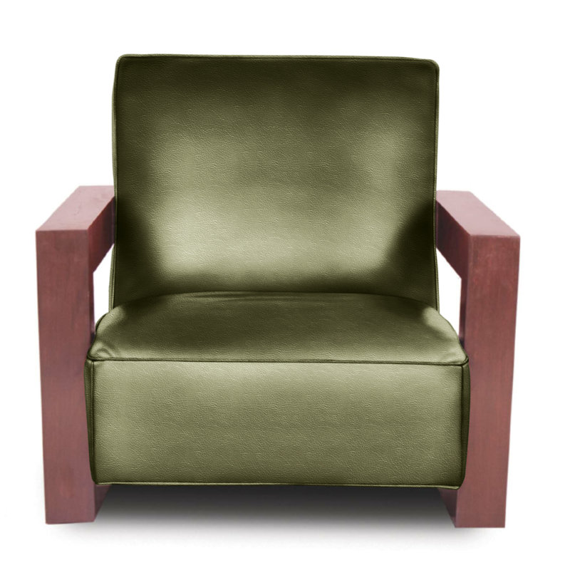 Lofty Leather Armchair, Walnut Maestro Artisano Genuine Leather, Ash Honey