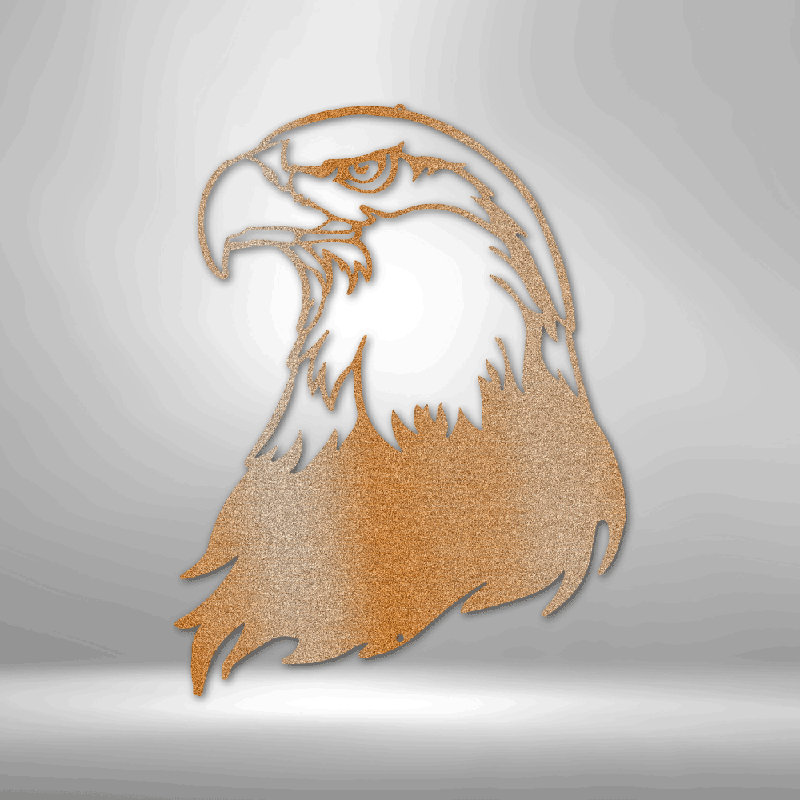 Aigle à tête blanche, décoration murale en métal thermolaqué découpée au laser pour la maison et le bureau, tailles et couleurs multiples
