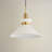Orbit Bowl Modern Pendant Light – 17" Metal Gold, Ivory White Cone 1-Light Hardwired Adjustable Hanging Light Fixture for Kitchen Island or Dining Room in Mid-Century, Scandinavian, and Contemporary Style