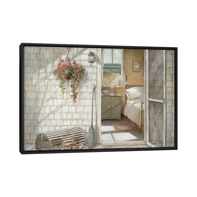 «Beach Treasures» par Ruane Manning - reproduction d'art, H 32 po x l 48 po x P 1,5 po, Toile avec cadre noir, Aucun mat