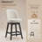 Vintage Upholstered Swivel Bar Stool with Solid Wood Legs-248063428