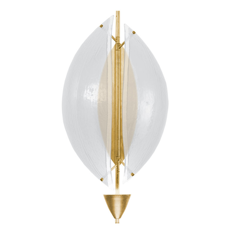 Embark LED Flush Mounted Sconce, Standard Gold Leaf, Clear