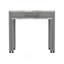 Rustic Dining Set Counter Height Dining Table W Storage Drawer Faux Marble Top Stools Light Grey Dining Room Furniture-114273130