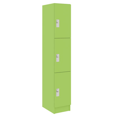 Single Wide Three Compartment Classroom Cabinet Locker With Door