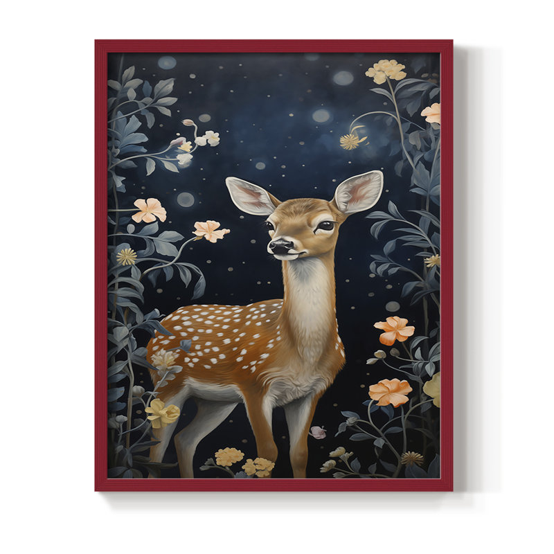 ANIMALS Series CDL XXII, reproduction encadrée - bois massif, H 21 po x l 17 po, Rouge